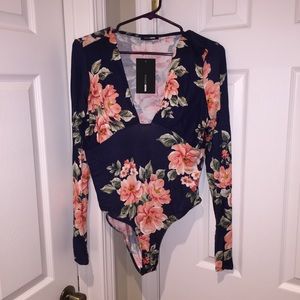 Fashion Nova Floral Body Suit NWT